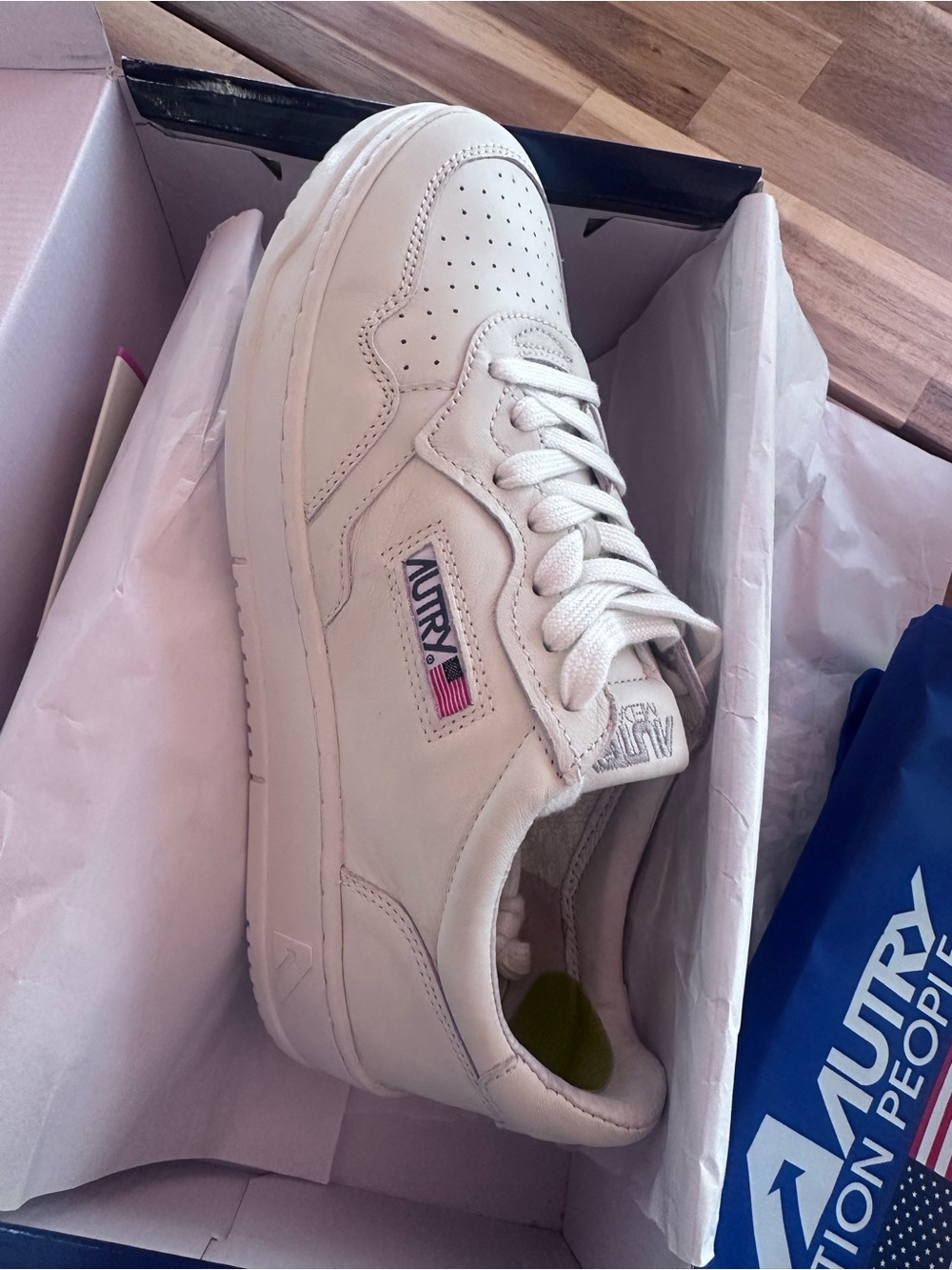 White Low-Top Leather Sneaker